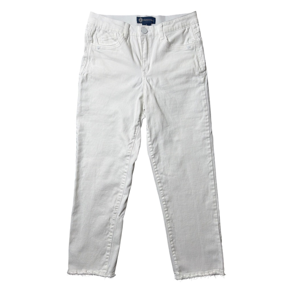 Democracy Jeans Womens 6 Ab"solution White Raw Hem B2693YDM Stretch Excellent‎
